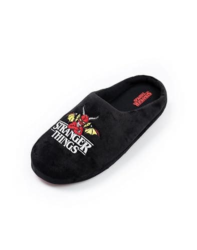 Stranger Things Unisex Black Logo Mule Slippers | Indoor Lounging Footwear with TV Show Design thumbnail 8