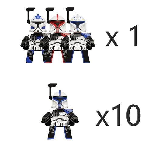 JsLTCustoms 501st Phase 1 ARC Clone Troopers Muunilinst 10 Army Set, 13 Figures, Battle Pack with Accessories thumbnail 3
