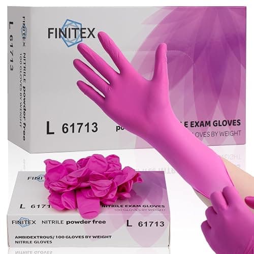 FINITEX Nitrile Disposable Latex-Free Gloves - 3.5mil 100PCS Powder-Free Latex Free Cleaning Medical Exam Food Gloves - Image 1