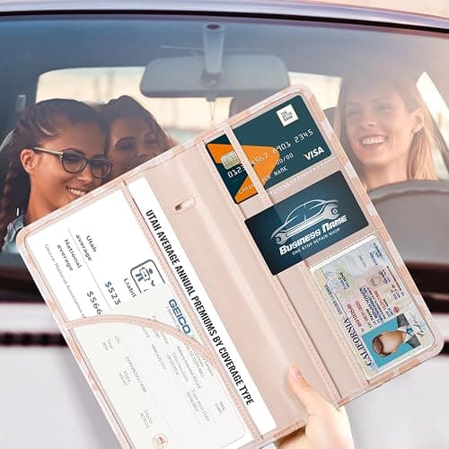 CoBak Car Registration and Insurance Holder - Vehicle Glove Box Car Organizer,Auto Truck Comparment Accessories Case with Magnetic Closure for Driver License,Cards thumbnail 6