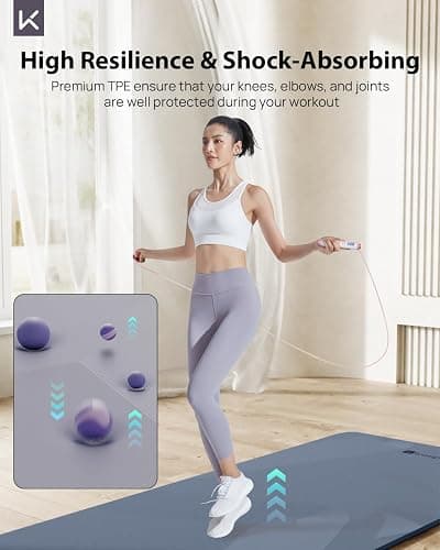 KEEP Yoga Mat - Premium 7mm Thick Exercise Mat, Anti-Tear 32'' Extra Wide Fitness Mat with Strap for Men & Women, Non Slip Pilates Mat for Home Yoga, Pilates, Gym, Stretching, Floor & Fitness Workouts thumbnail 5