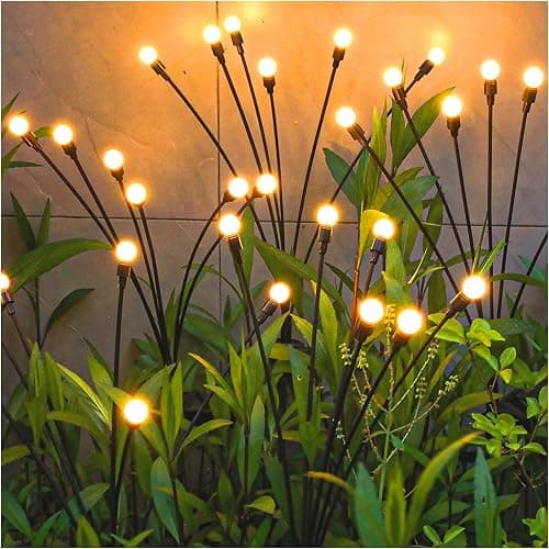 TONULAX Solar Garden Lights - Upgraded Solar Swaying Light, Sway by Wind, Outdoor Lights, Yard Patio Pathway Decoration, High Flexibility Iron Wire & Heavy Bulb Base, Warm White(2 Pack) - Image 1