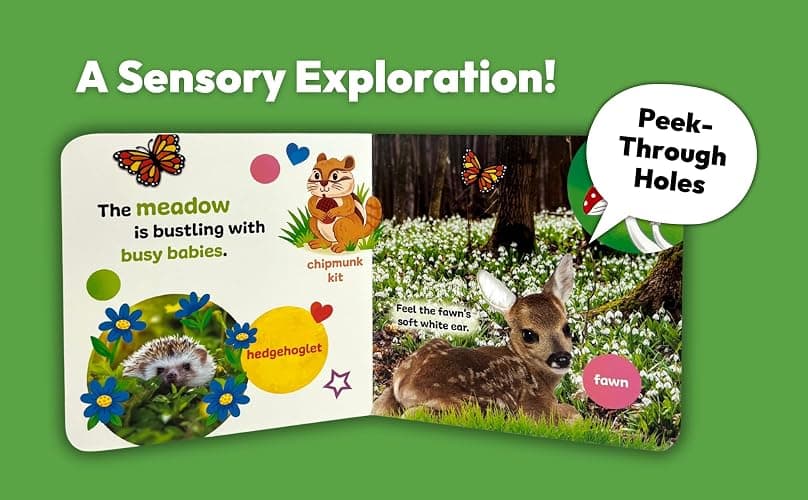 Touch & Feel: Forest Babies - Board Book for Toddlers With Peek-Through Holes thumbnail 4