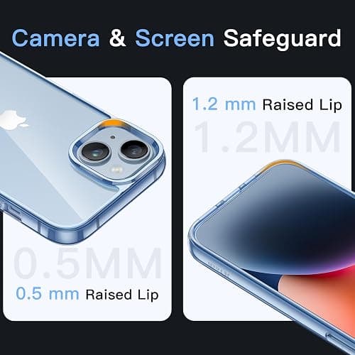 JETech Case for iPhone 14 6.1-Inch, Non-Yellowing Shockproof Phone Bumper Cover, Anti-Scratch Clear Back (Sierra Blue) thumbnail 5