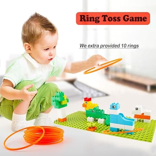 Anpcso Marble Run Building Blocks for Kids Age 3-8, 128 Pcs STEM Building Bricks Set with Toss Ring Game, Educational Learning Toys for Toddlers Boys Girls Gifts- Compatible with All Major Brands thumbnail 4