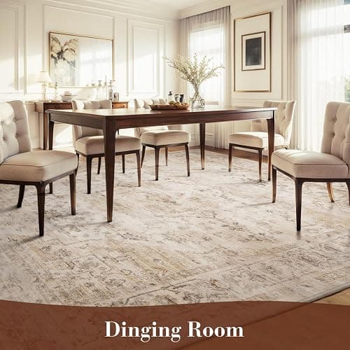 MontVoo-Area Rug 5X7 Rugs for Living Room-Beige Machine Washable Rug-Soft Living Room Rug-Vintage Non Slip Carpet-Rugs for Bedrooms Dining Room Living Room Office thumbnail 6