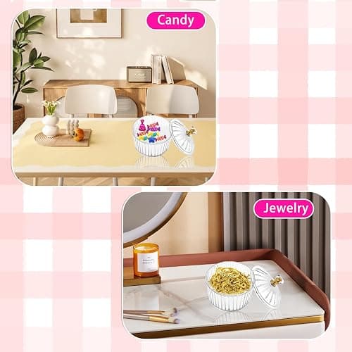 Oslynia Acrylic Powder Puff Container with 6 Reusable Puffs, 3.4 inch Dusting Powder Organizer for Women & Baby Talc-Free Body Powder, Large Capacity Cosmetic Powder Storage thumbnail 5