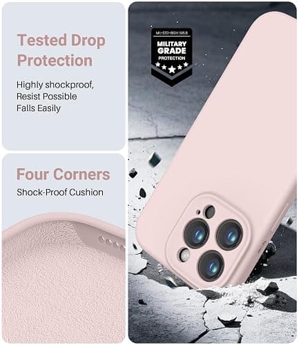 OTOFLY Designed for iPhone 16 Pro Case,[Camera Control Button Coverage][12FT Military-Grade Protection] Silicone Shockproof Slim Cover Women Men 16 Pro Phone Case 6.3 inch, Chalk Pink thumbnail 6