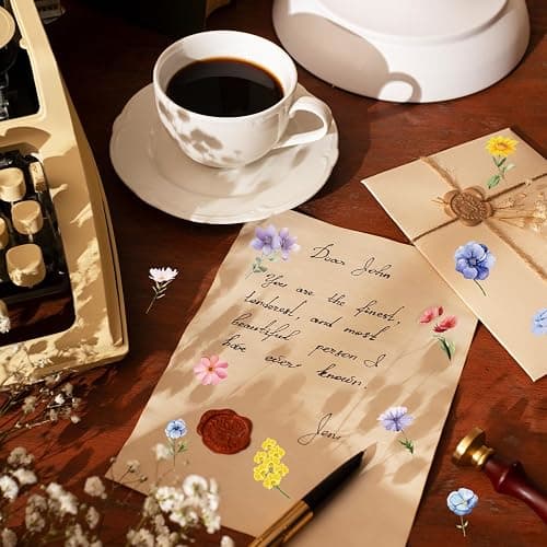 WANGHENG 600Pcs Natural Flower Stickers,Self-Adhesive PVC Vintage Flower Stickers for Scrapbook,Laptop,Journal,DIY Project thumbnail 5