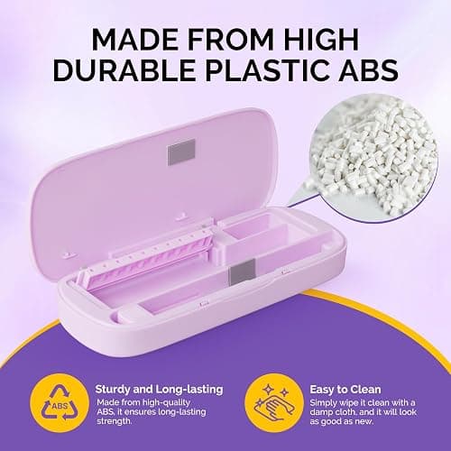 MelodySusie Acrylic Nail Tool Storage Box, Portable Dustproof Stand Displayer Holder Organizer Container Manicure Efile Accessories Nail Drill Kit Case, Travel Salon Home, Purple(Only Box) thumbnail 8