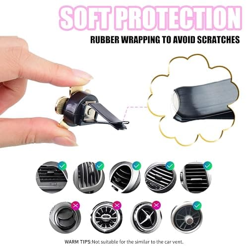 DEDC Car Air Fresheners, 8 Pcs Car Scents Air Freshener, Car Vent Clip Air Freshener, Flower Air Freshener Car Clips, Pink & White thumbnail 6