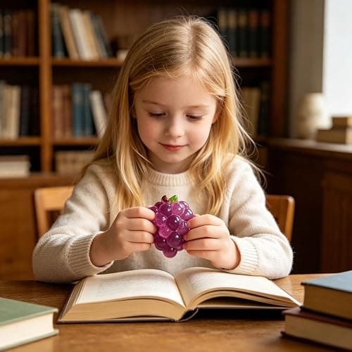 Crystal Grape Squishies Toy, Clear Jelly Squeeze Toys, TPR Slow Rebound Sensory Fidgets for Teens & Adults, Anxiety Relief Desk Gadgets, Fun Office Decor and Novelty Gifts for Stress Relief (Purple) thumbnail 6