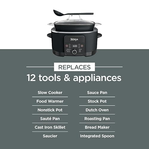 Ninja® 12-in-1 PossibleCooker™ PLUS | 8.5-qt - Sous Vide & Proof Multi-Cooker | Slow Cooker, Dutch Oven & More | Glass Lid & Integrated Spoon | Nonstick | Oven Safe Pot to 500°F | Black | MC1010 thumbnail 7