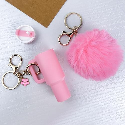 HONGXUNJIE HXJ Mini Tumbler Keychain Chapstick Holder, Key Chains Women Cute, Purse Charms for Handbag Backpack Bag thumbnail 8