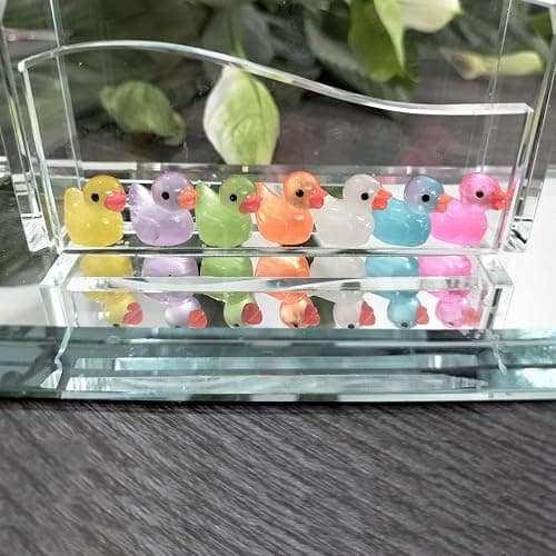 Cidinge 60 Pcs Mini Resin Ducks Luminous Tiny Ducks Miniature Duck Glow in The Dark for DIY Garden Dollhouse Duck Accessories Micro Landscape Aquarium Party Decor thumbnail 2