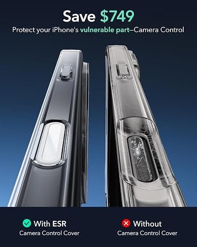 ESR for iPhone 16 Case, Camera Control, Compatible with MagSafe, Shockproof Military-Grade Protection, Magnetic Phone Case for iPhone 16, Classic Hybrid Case (HaloLock), Clear thumbnail 4