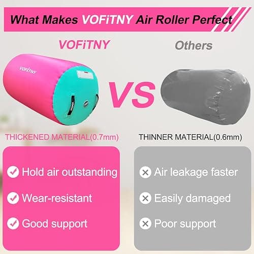 VOFiTNY Gymnastics Tumbling Equipment Air Barrel Inflatable Octagon Tumbler Roller Back-bend Trainer Chearleeding Mat Without Pump thumbnail 7