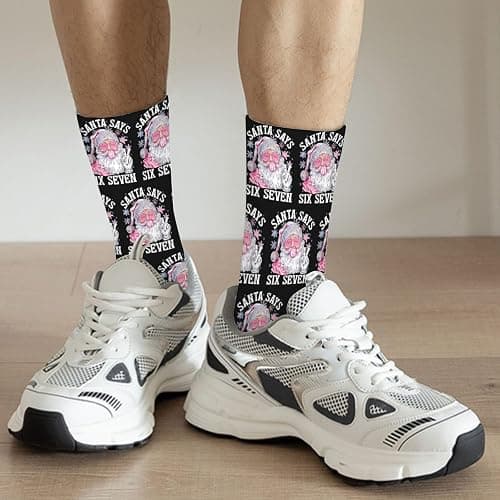 Funny Six Seven 6 7 Meme Christmas Family Xmas Santas Socks for Him thumbnail 2