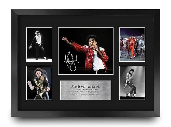 HWC Trading Michael Jackson Musician 16 x 12 inch (A3) Printed Gifts Signed Autograph Picture for Music Memorabilia Fans - 16" x 12" Framed - Image 1