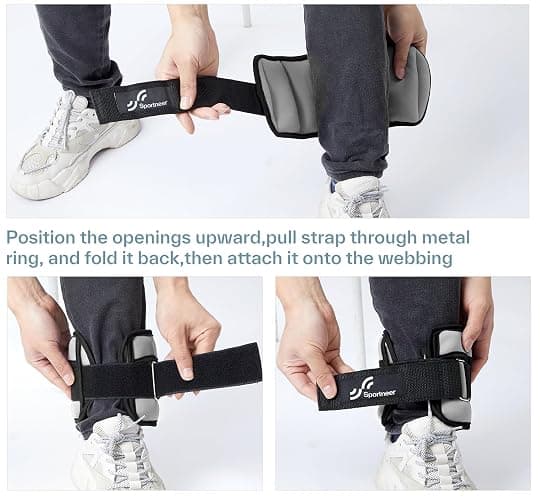 Sportneer Adjustable Ankle Weights Set - 1 Pair (2-10 lbs) Removable Sandbags for Women & Men, Comfortable Neoprene Leg Weights for Walking, Running, Pilates, Yoga, Home Workout & Physical Therapy thumbnail 6