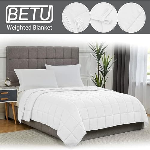 White Weighted Blanket for Adults 20lbs, 48"x72", Twin Full Size Cooling Heavy Throw Blanket for 130-220lbs, Microfiber Soft Thick Big Blankets Weighted Comforter Gift for Sleeping thumbnail 4