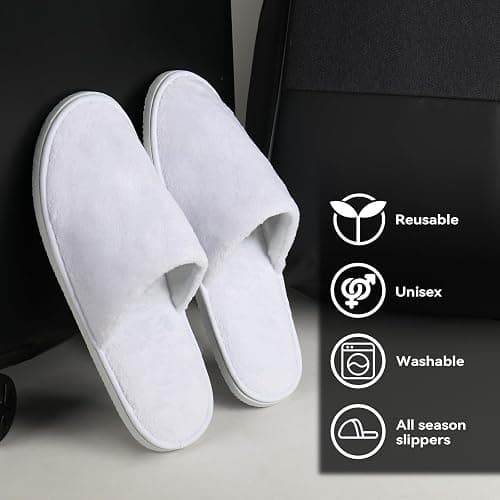 QatmMkt 10PCS Unisex Guest Disposable Slippers, SPA Cotton Slipper, Hotel Bath Slippers Disposable, Travel Bulk Guest House Slipper for Shoeless Home, Travel, Hotel or Commercial thumbnail 5