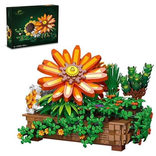 Sunflower Bonsai Building Set-Compatible with Lego Flower, Exquisite Plant Model for, Home Decor for Birthday Display & Adults (924 PCS) - Image 1