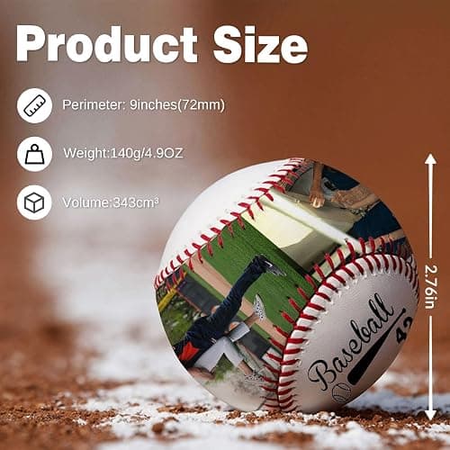 Personalized Baseball with Photo, Custom Text Leather Baseball, Customizable Commemorative Display Ball, Father's Day Valentine's Day or Retirement Gift, for Coach Players thumbnail 5