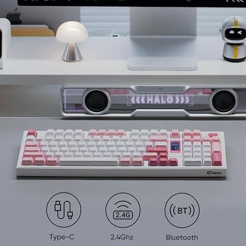 Akko 5098B Wireless Gaming Keyboard with Screen, Prunus Lannesiana Hot-Swappable Mechanical Keyboard with Scroll Wheel, Numberpad, RGB Gasket Keyboard, Piano Pre Lubed Switch thumbnail 3