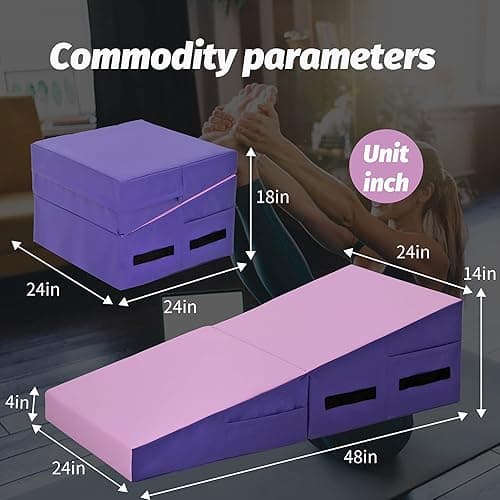 BestMassage Gymnastics Mat Incline Mat Tumbling Mat Folding Gymnastic Tumbling Mat Indoor/Outdoor Exercise Mat Home Gym Yoga Mat with Handle thumbnail 8