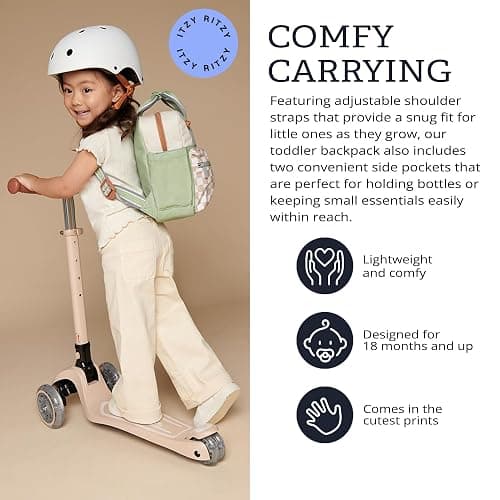 Itzy Ritzy Toddler Backpack - Daycare Bag - Features Adjustable Shoulder Straps, 2 Side Pockets & Spacious Interior with Wipeable Fabric Lining & Name Label, Checkerboard Backpack - Checkerboard - Small thumbnail 5