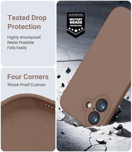 OTOFLY Designed for iPhone 16 Case,[Camera Control Button Coverage][12FT Military-Grade Protection] Silicone Shockproof Slim Cover Women Men 16 Phone Case 6.1 inch, Light Brown thumbnail 6