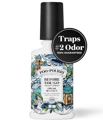 Poo-Pourri Before-You-Go Toilet Spray, Fresh Sea Salt, 4 Fl Oz, Up to 200 Uses, Bathroom Odor Deodorizer, Plant-Based with Essential Oils, for Home or Work, Sea Salt, Bergamot & Eucalyptus Scent thumbnail 2