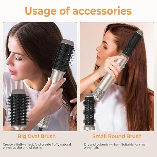 6 in 1 Hairstyler Rundbürstenföhn Haartrockner,Airstyler Lockenstab mit Luft, 3 Temperaturregelung, 1000w Föhnbürste, Geben Sie dem Haar Volumen, Glätten, Locken und Föhnen Sie Trockenes Haar thumbnail 3