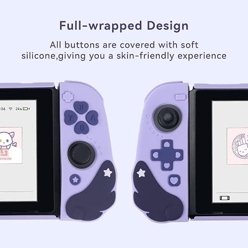 GeekShare Protective Case for Regular Switch Model, Hard PC & Soft Silicone Cover Case for Switch and Joy Con Controller - Star Wings Series Dark Version(for Switch 2017) thumbnail 6
