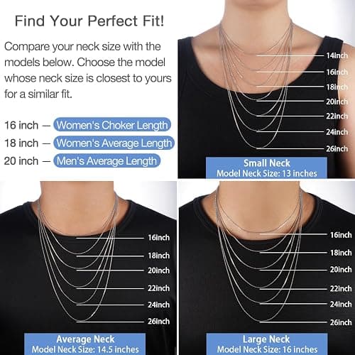 Jewlpire 18k Gold Plated 925 Sterling Silver Chain Necklace for Women, 1.1mm Cable Chains Necklace Thin & Dainty & Sturdy Women's Chain Necklaces, 14/16/17/18/20/22/24 Inches thumbnail 2