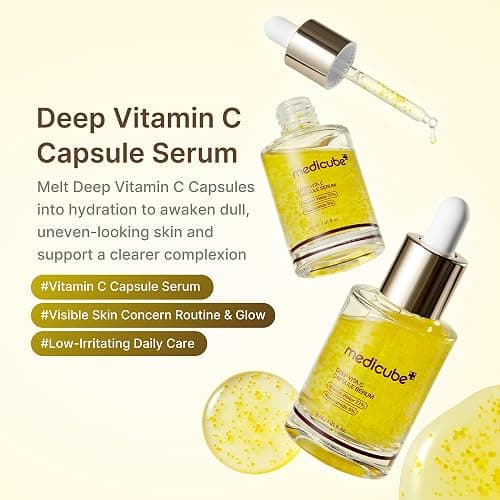 medicube Deep Vita C Capsule Serum & Cream Duo: Liposome Vita C Capsule Serum and Vita C Capsule Cream | Hydrating Vitamin C Capusle for Dull, Uneven-Looking Skin thumbnail 2