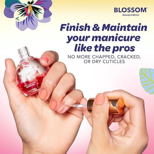 Blossom Cuticle Oil for Nails, Hydrating, Moisturizing, Scented Nail Oil Cuticle Care, Infused with Real Flowers, Made in USA, 0.5 fl. oz, Hibiscus thumbnail 5