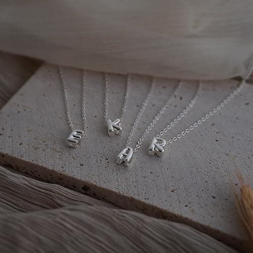 CUEZIY Initial Necklaces for Women Bubble Gold Silver Letter Necklace Dainty Personalized Charm Pendant Name Necklace Cute Non Tarnish Fashion Accessories Teen Gift Trendy Stuff Jewelry Gifts thumbnail 2