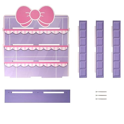 AUFGELD Display Shelf Compatible with Funko Bitty Kitty Series, Kitty Bow Design Organizer for Bitty Pops, Wallmountable Cute Bow Shape Shelf for Bitty Pop thumbnail 7