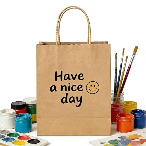 Volokitx 12-Pack Paper Bags with Handles Bulk – 8 x 4.25 x 10 in, Medium Size Brown Kraft Paper Bags, Kraft Gift Bag for Party, Retail, Business, Shopping thumbnail 7