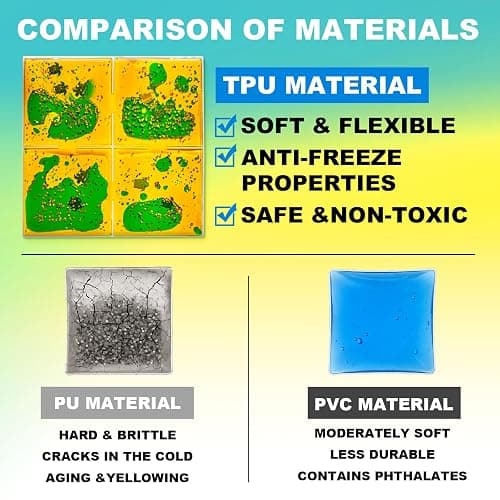 JUEOQOY Squishy Liquid Sensory Tiles for Kids Ages 3+ – 12" Soft Tactile Visual Pads with Ocean Creatures, Glitter & Colorful Liquid for Calm Corner, Classroom, Desk or Home (9-Pack) thumbnail 3
