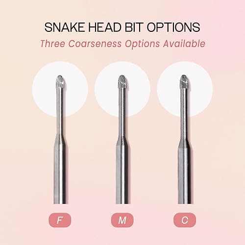 PANA 3/32" Carbide Cuticle Nail Drill Bit for Cuticle Cleaning, Dead Skin Removal, Gel Polish & Acrylic Removal, Under Nail Cleaner, Nail Salon, Manicure Tools (Snake Head - Silver, Medium) thumbnail 7
