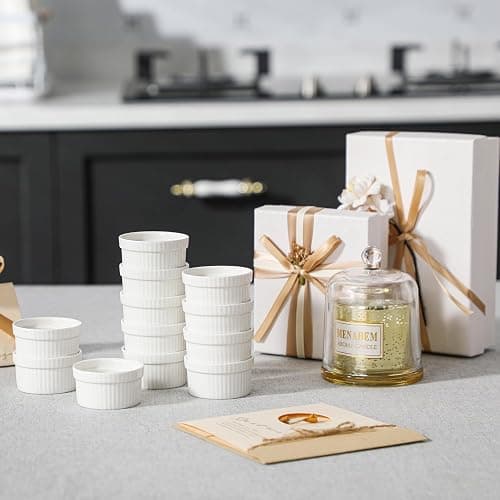 MALACASA Mini Ramekins 2 oz set of 24, Ramiken, Ceramic Creme Brulee Ramekins, White Custard Cups, Small Dipping Bowls for Kitchen Serving Sauce Condiments, Dishwasher Oven Safe, Series RAMEKIN.DISH thumbnail 8