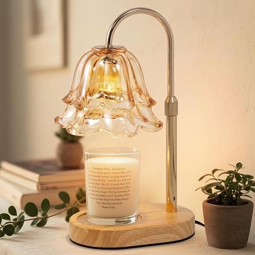 Flower Candle Warmer Lamp with Timer - Dimmable Electric Candle Lamp, Birthday Gifts for Women Mom, House Warming Gifts New Home Decor, Adjustable Wax Wamer Light for Jar Candles thumbnail 2