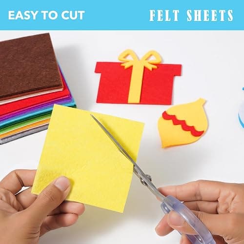 Loyisal 90PCS Felt Fabric Sheets Craft Kit - 4"x 4" + 6"x 6" Assorted Colors - 1mm Thick Square Nonwoven Felt Fabric for Crafts DIY thumbnail 4
