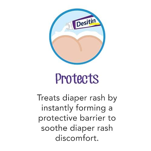 Desitin Maximum Strength Baby Diaper Rash Cream, 40% Zinc Oxide for Treatment, Relief & Prevention, Hypoallergenic, Phthalate- & Paraben-Free Paste, Protects Skin for 12 Hours, 4.8 oz (Pack of 2) - Rash Cream - 4.8 Ounce (Pack of 2)\n thumbnail 5