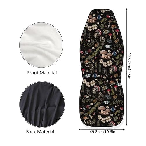 Drydeepin Vintage Wild Forest Mushroom Snail Beetle Daisy Cottagecore Print 2 Pack Car Seat Covers Set Front Seats Only Universal Fit Most Truck SUV Vans Auto Accessories Interior Cushion Protector thumbnail 7