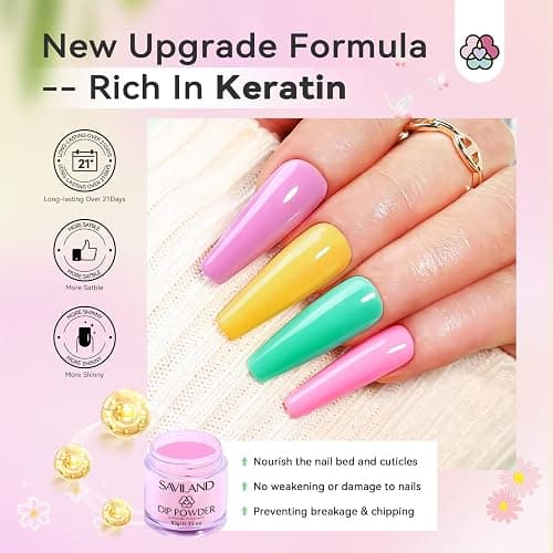 SAVILAND Dip Powder Nail Kit with Drill - 20 Colors Summer Neon Dip Nails Powder Starter Kit with Everything Dip Liquid Dipping System Base Top Coat Activator Manicure Art Salon DIY Christmas Gift thumbnail 8