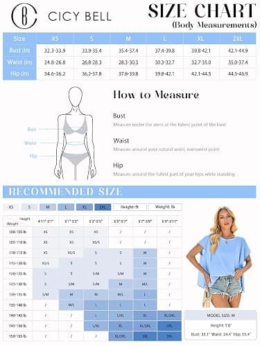 Cicy Bell Women Oversized Batwing Short Sleeve Tops Summer Irregular Hem Casual T Shirts Loose Fit Tees thumbnail 7